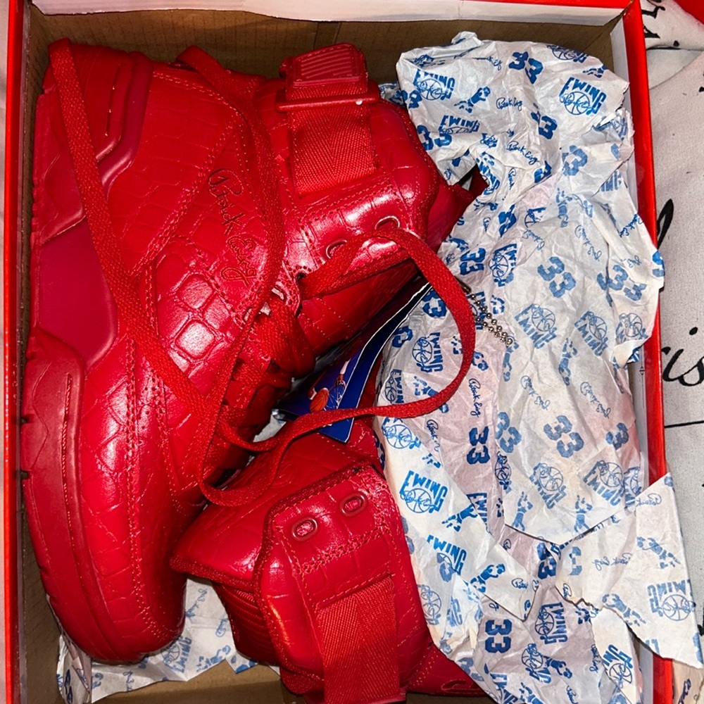 Men’s Patrick Ewing size 5 in men but 3.5 in women. Brand new never been worn.